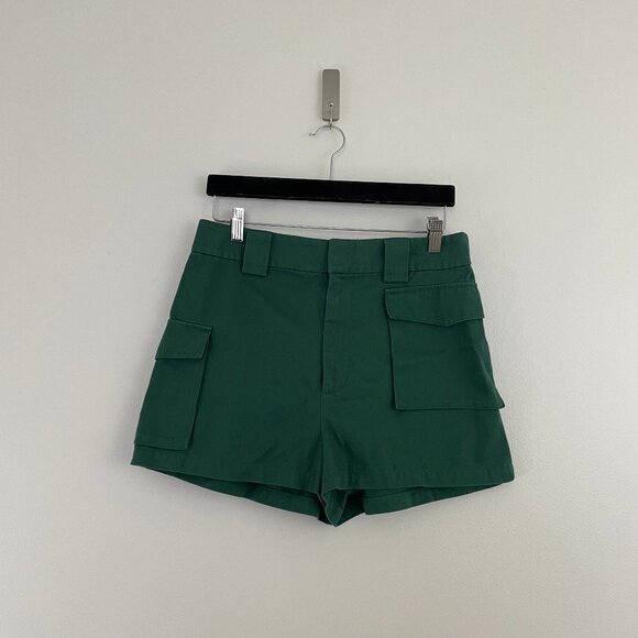 Aritzia TNA Cotton Cargo 3 Shorts in Kelp Green Size Large - Picture 1 of 5